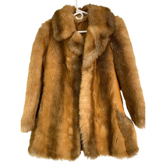 Vintage 80s Womens Faux Fur Mid-Length Coat Size 8 RO10553 - Picture 10 of 11